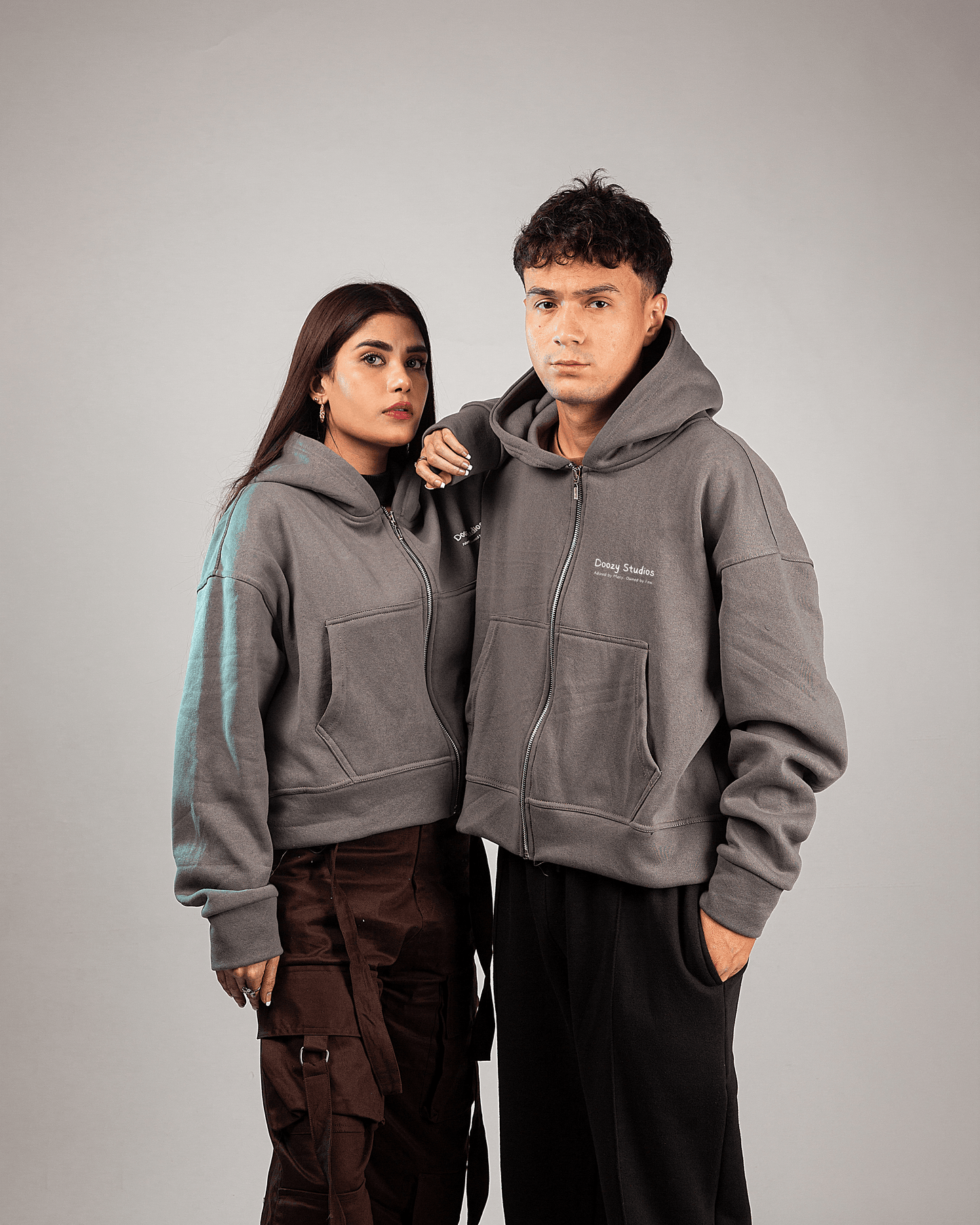 THE MANIFESTATIONS BOXY HOODIE - STEEL GREY