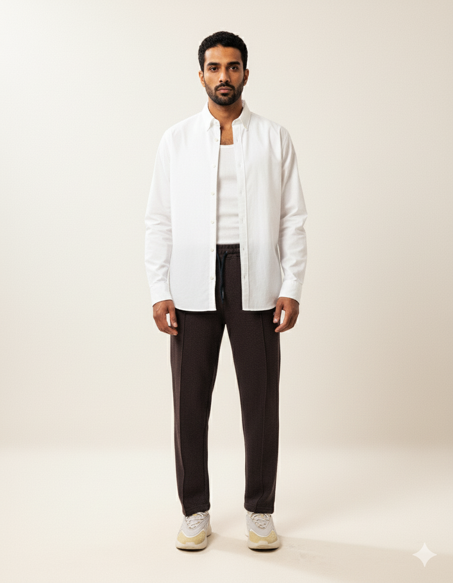 Everyday Pleated Trousers - Mocha Brown