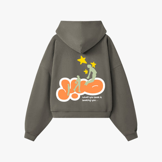 THE MANIFESTATIONS BOXY HOODIE - STEEL GREY